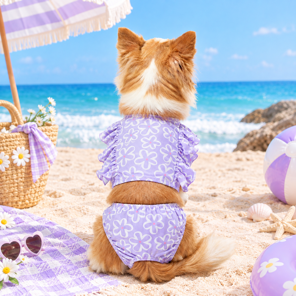 2-Pack Ruffle Dog Bikini Set