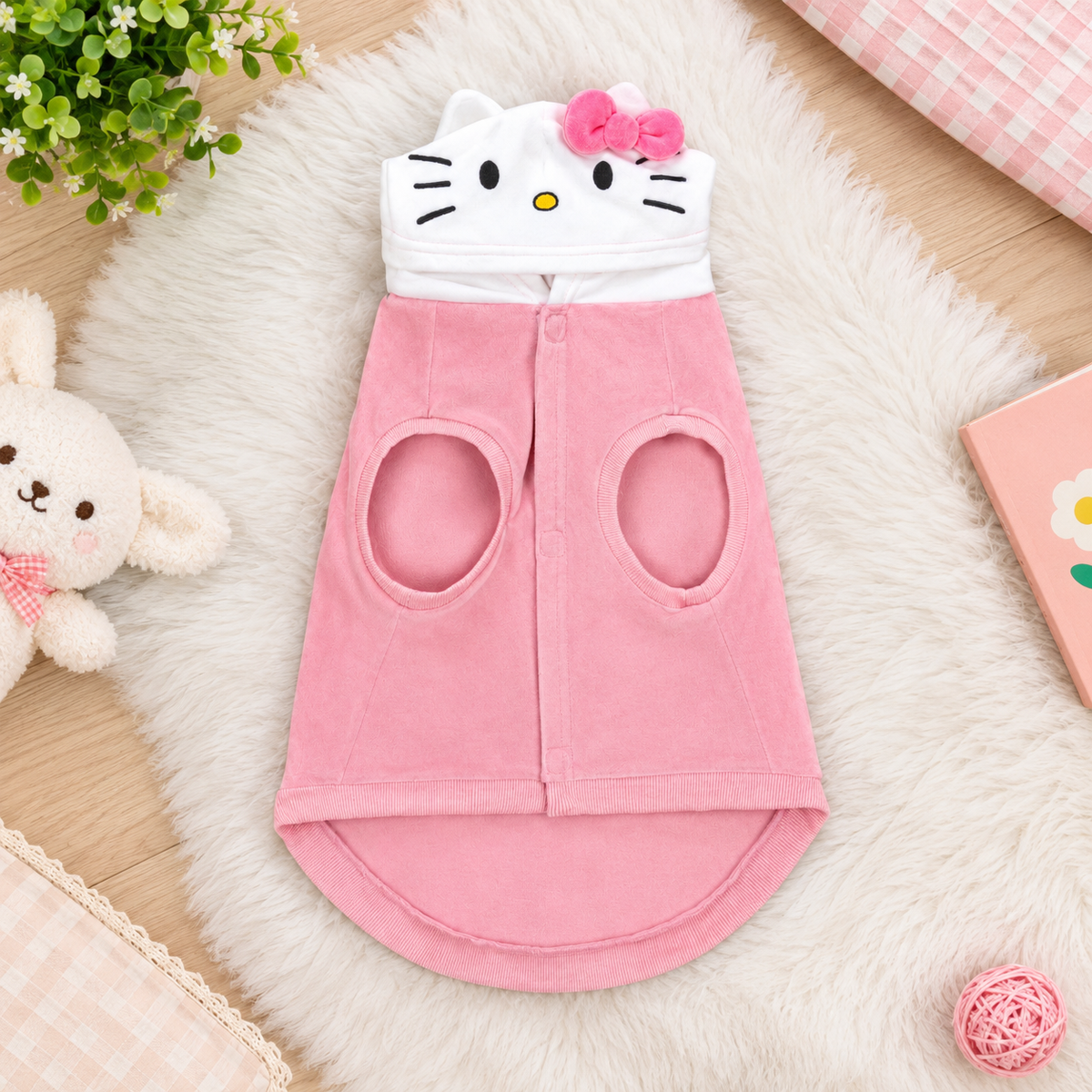 Hello Kitty Velvet Plush Pet Hoodie
