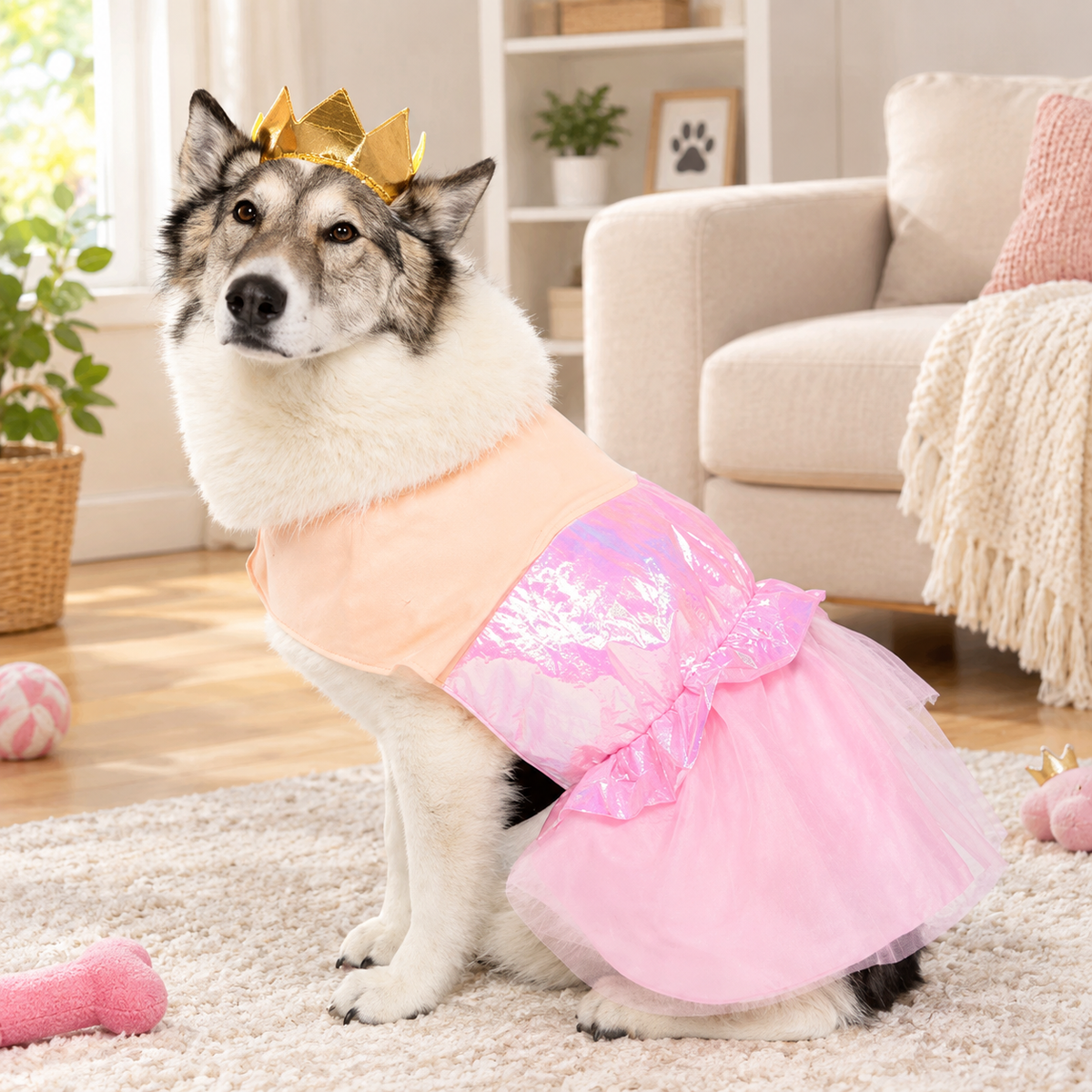 Pink Princess Dog Costume Dress
