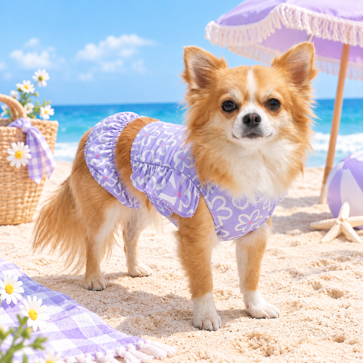 2-Pack Ruffle Dog Bikini Set