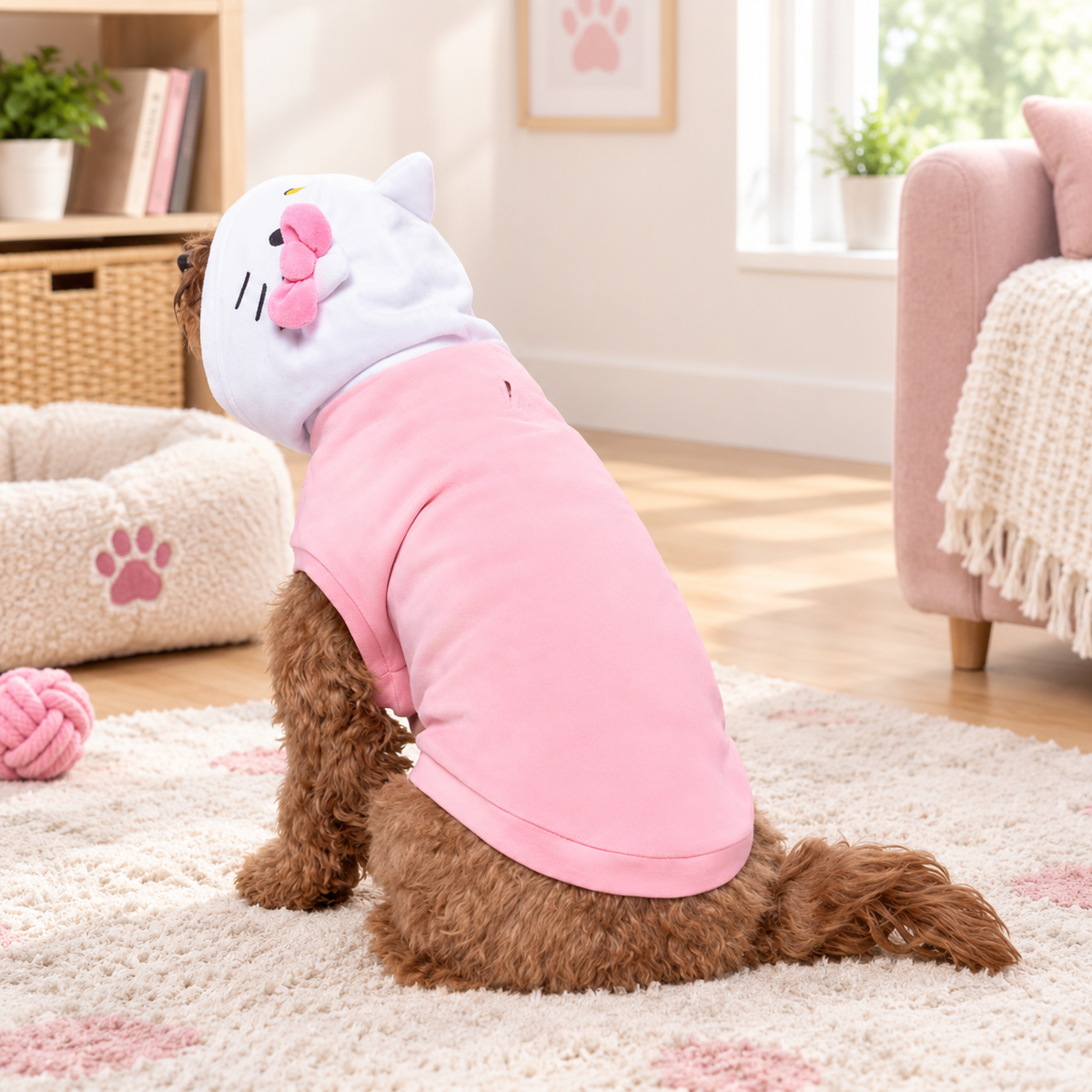 Hello Kitty Velvet Plush Pet Hoodie
