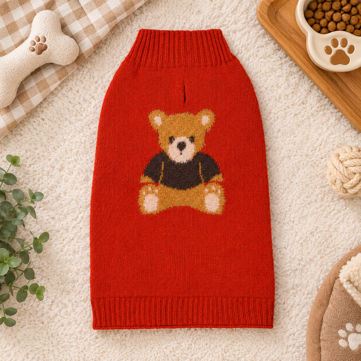Teddy Bear Knit Pet Sweater