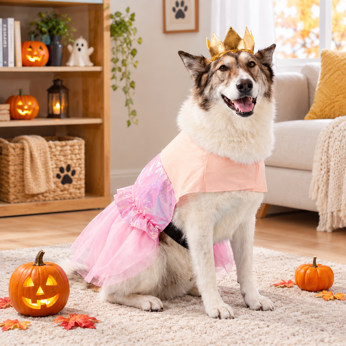 Pink Princess Dog Costume Dress