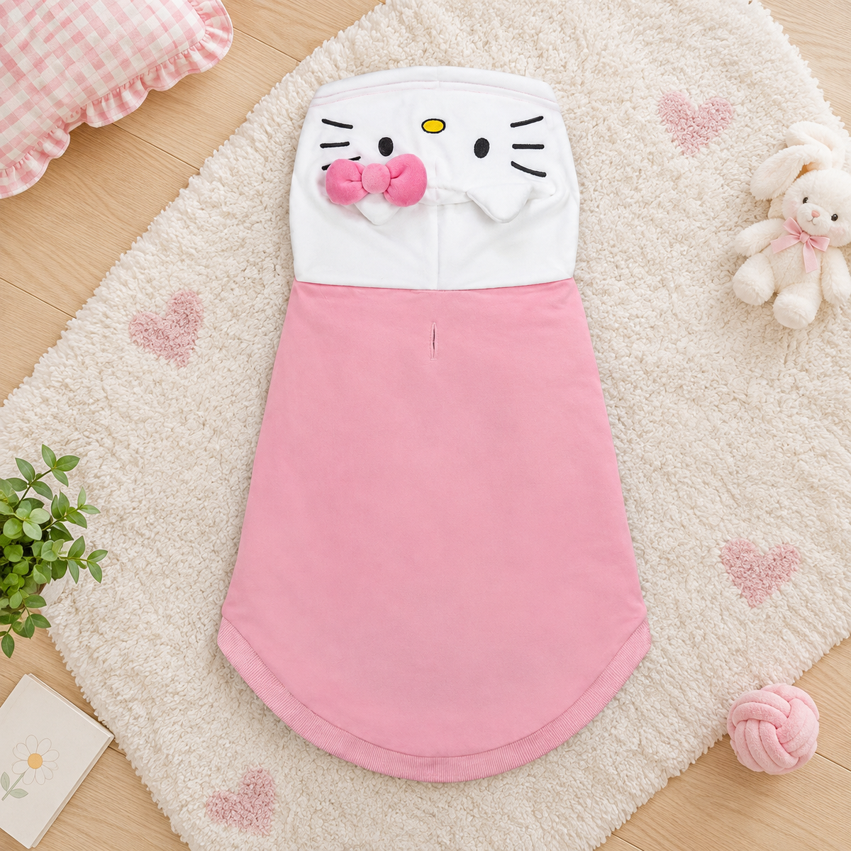Hello Kitty Velvet Plush Pet Hoodie